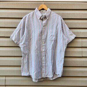 Vintage 80's Sears Roebuck Plaid Stripe Heavyweight Button-Down Shirt Mens Size